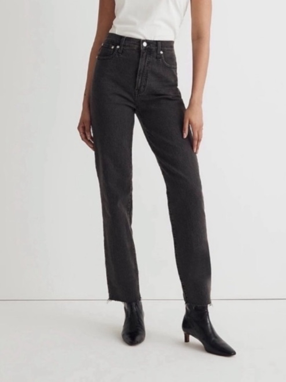 Madewell Perfect Vintage Straight Jeans in Black Size 25